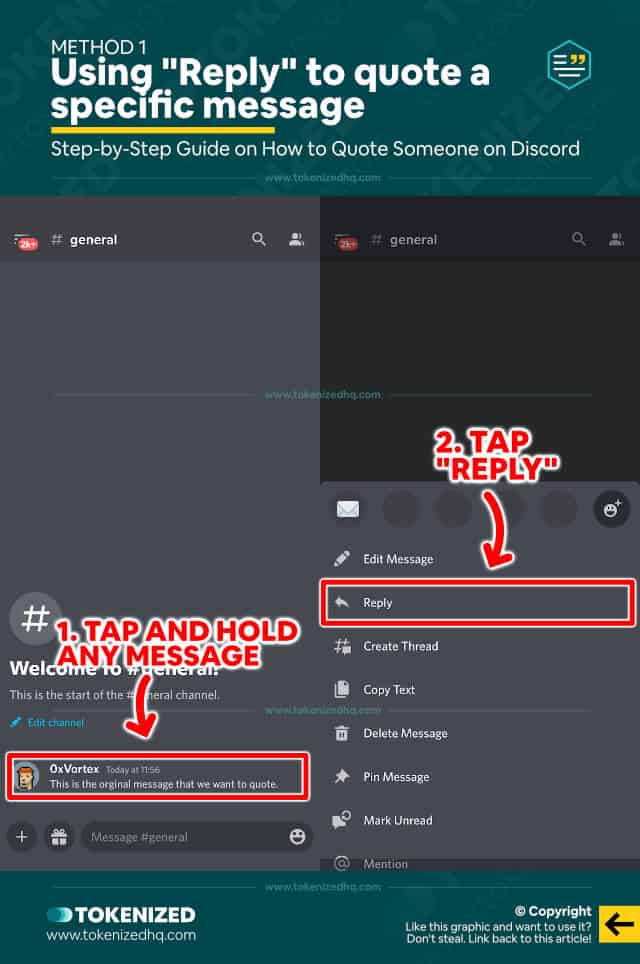 Step-by-step guide on how to quote a message on Discord – Method 1