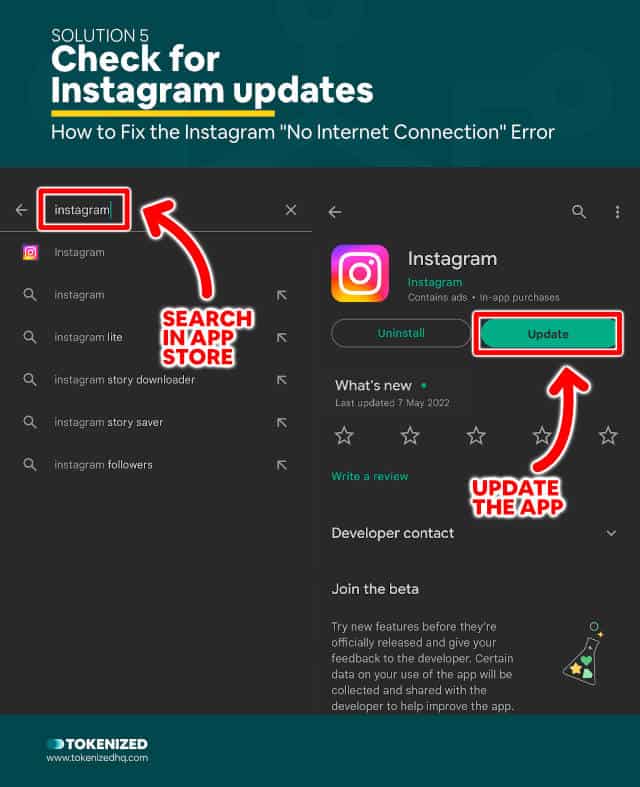 Step-by-step guide on how to fix Instagram No Internet Connection errors – Solution 5