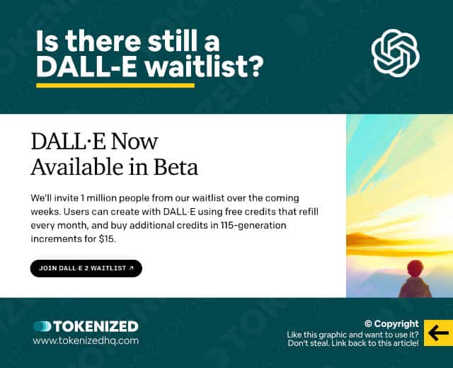 Infographic explaining that there no longer is a DALLE-E waitlist.