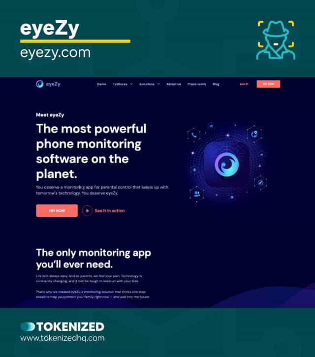 Screenshots of the "eyeZy" Instagram private profile viewer website.