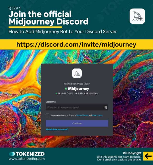 Step-by-step guide on how to add Midjourney bot to your Discord server - Step 1