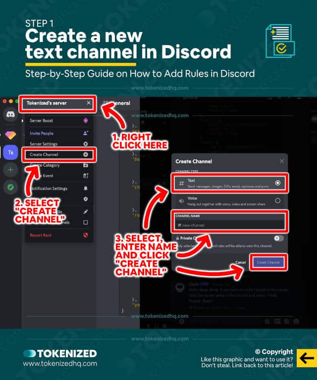 Step-by-step guide on how to add rules in Discord using a rules channel – Step 1