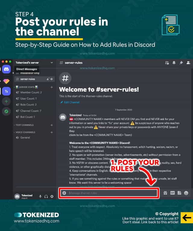 Step-by-step guide on how to add rules in Discord using a rules channel – Step 4