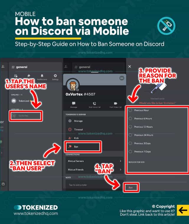 Step-by-step guide on how to ban someone on Discord via mobile.