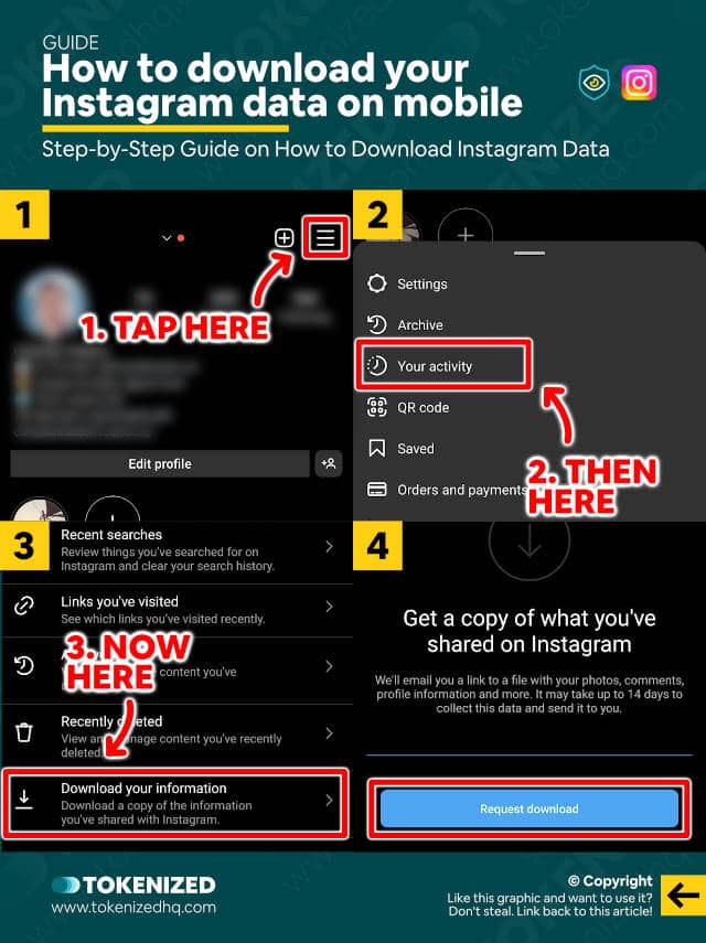 Step-by-step guide on how to download your Instagram data on mobile devices