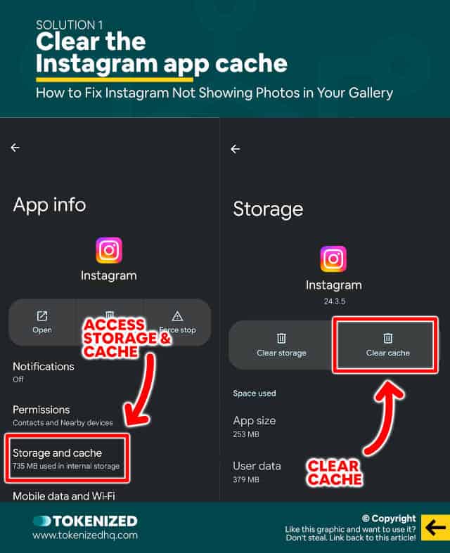 Step-by-step guide on how to fix Instagram not showing photos in your gallery – Solution 1