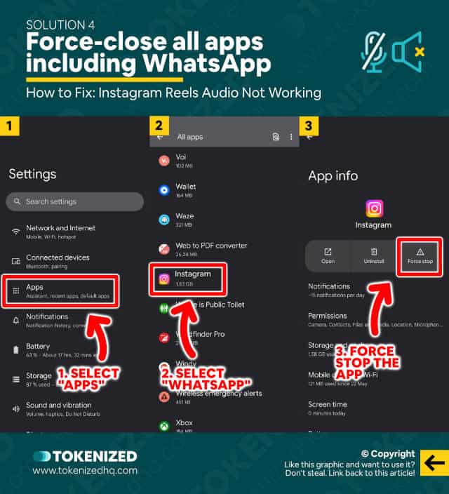 Step-by-step guide on how to fix Instagram Reels audio not working – Solution 4