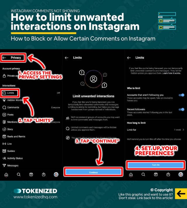 Step-by-step guide on how to limit unwanted interaction on Instagram.