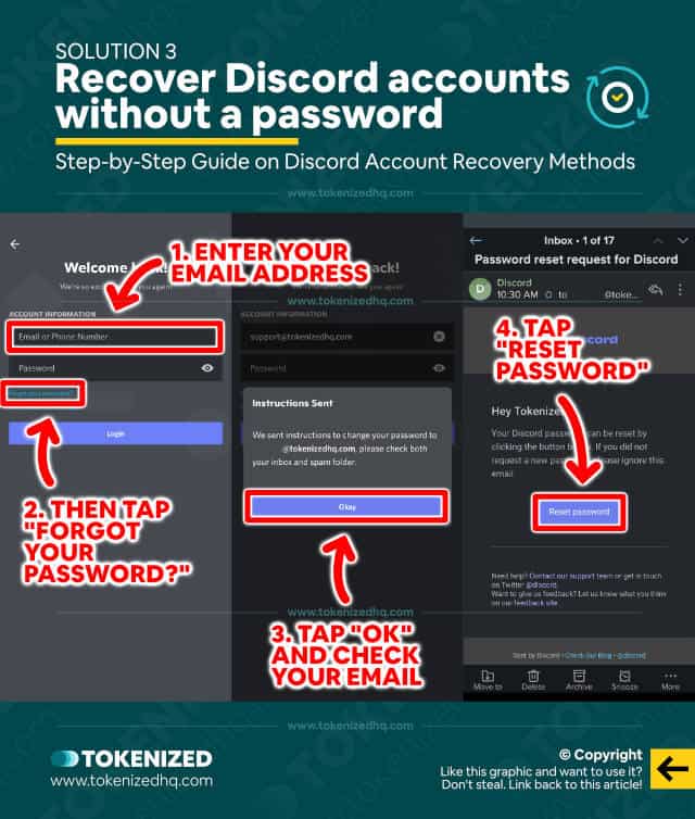Step-by-step guide on how to recover Discord accounts without a password.