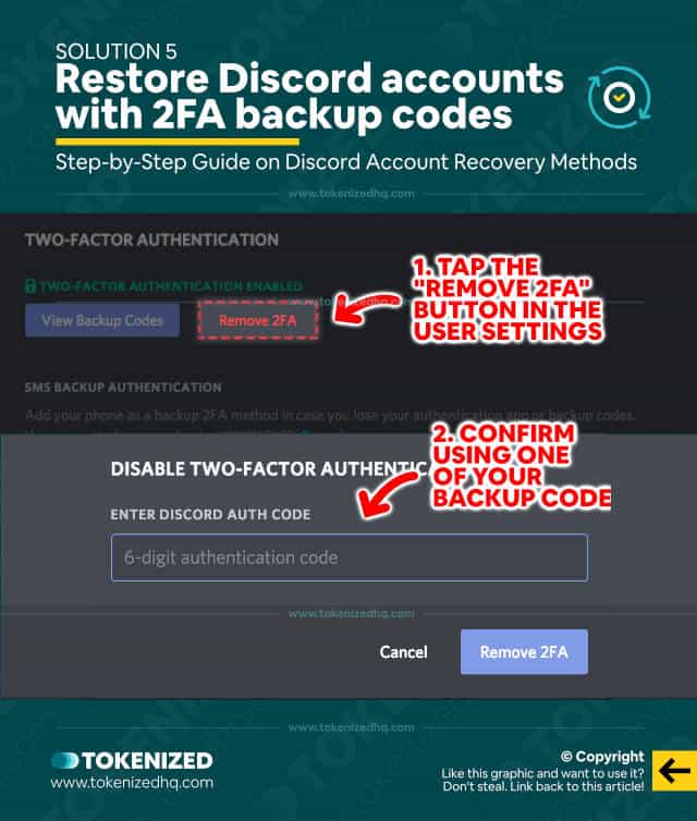 Step-by-step guide on how to restore Discord accounts with 2FA backup codes.