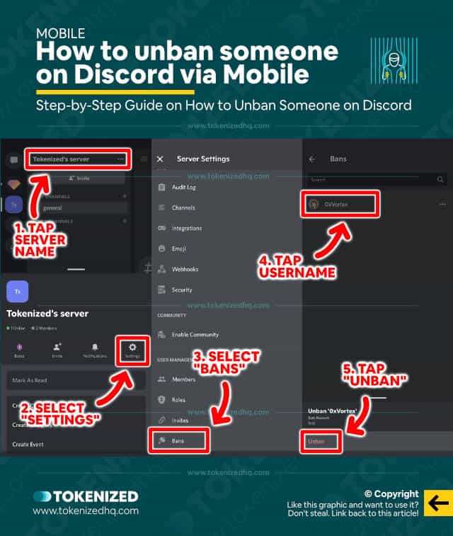 Step-by-step guide on how to unban someone on Discord via mobile.