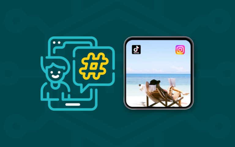 Feature image for the blog post "The Top 50+ Vacation Hashtags + Search Volume"