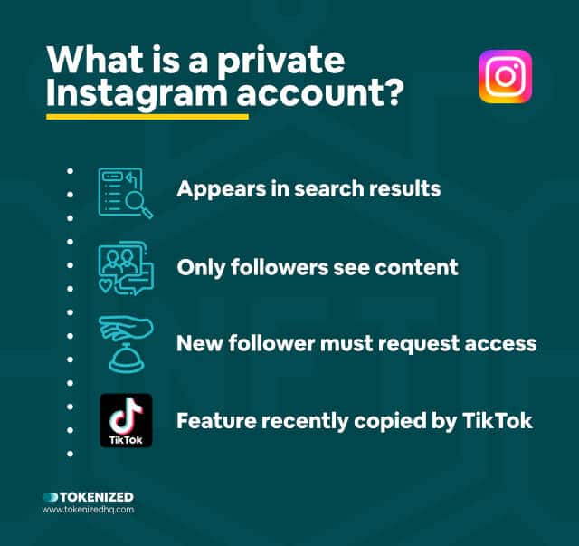 Infographic explaining what a private Instagram account is.