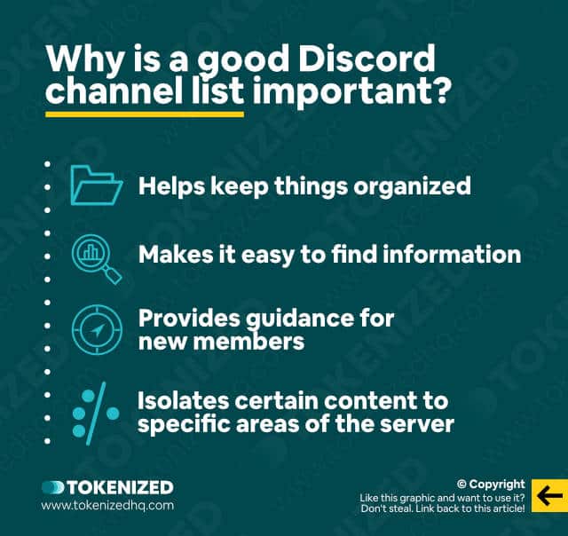 Infographic explaining why a good Discord channel structure is important.