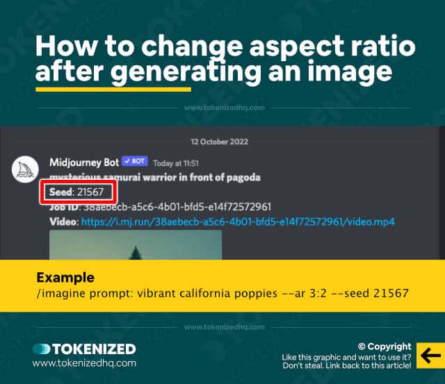 Infographic explaining how to change aspect ratio after generating an image.