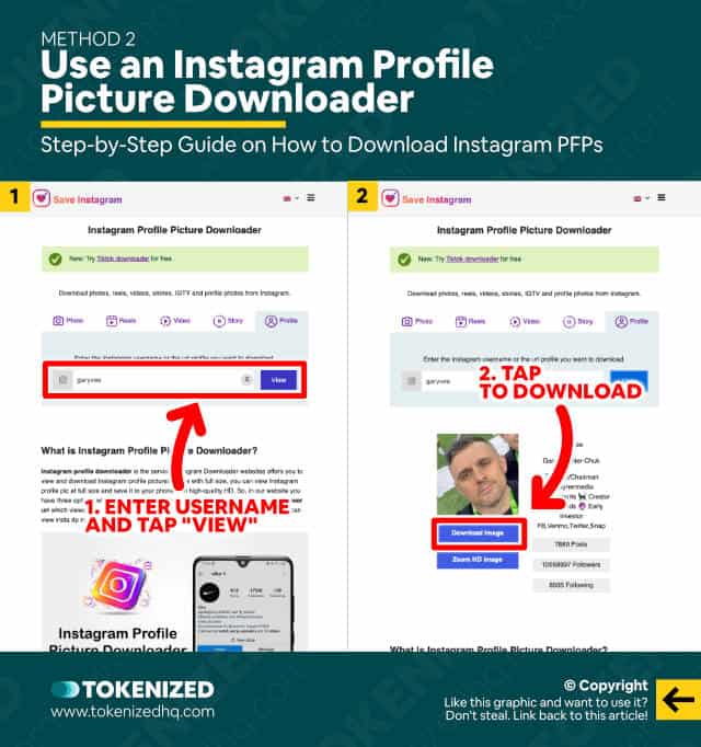 Step-by-step guide on how to dowload Instagram profile pictures – Method 1