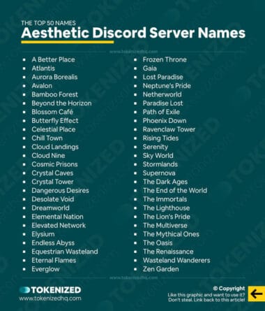 50+ Beautifully Aesthetic Discord Server Names [+ Free PDF] — Tokenized