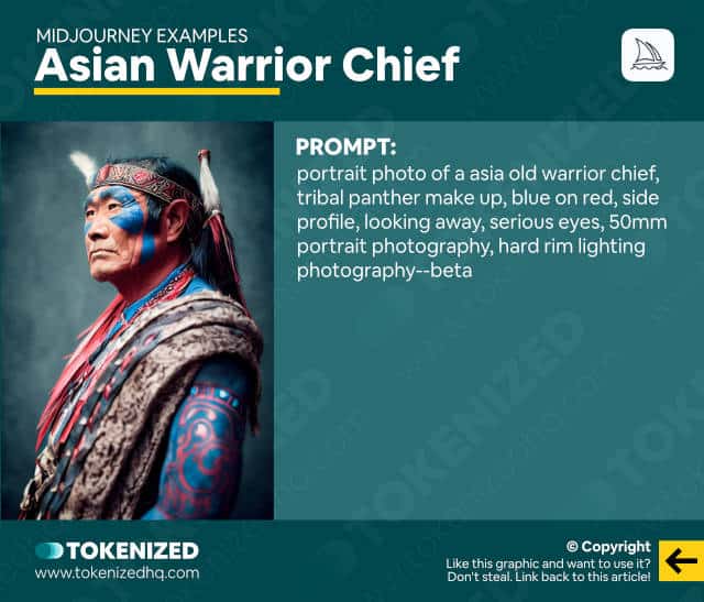 Midjourney art examples: Asian Warrior Chief