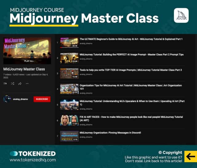 Screenshot of the Midjourney Course "Midjourney Master Class" on YouTube