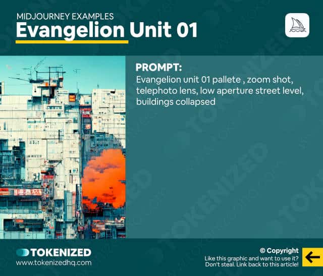 Midjourney examples with prompts: Evangelion Unit 01