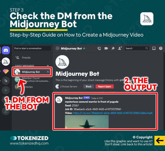 Step-by-step guide explaining how to create a Midjourney video – Step 3