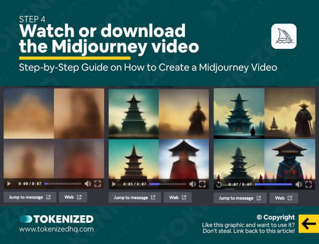 Step-by-step guide explaining how to create a Midjourney video – Step 4