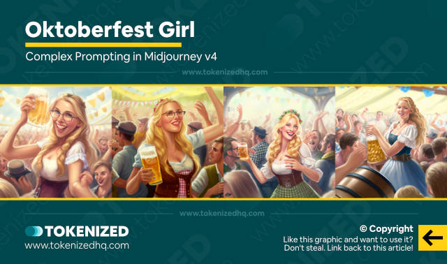 Example of complex prompting in Midjourney version 4 – Oktoberfest Girl