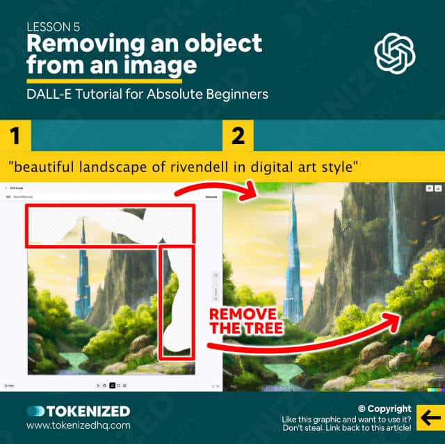 DALL-E Tutorial for Beginners – Lesson 5: Removing an object for an image