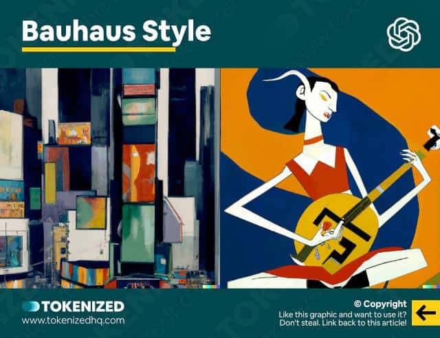 Examples of DALL-E art styles for Bauhaus
