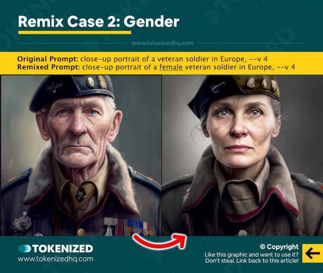 Examples of Midjourney Remix Mode – Example 2: Gender
