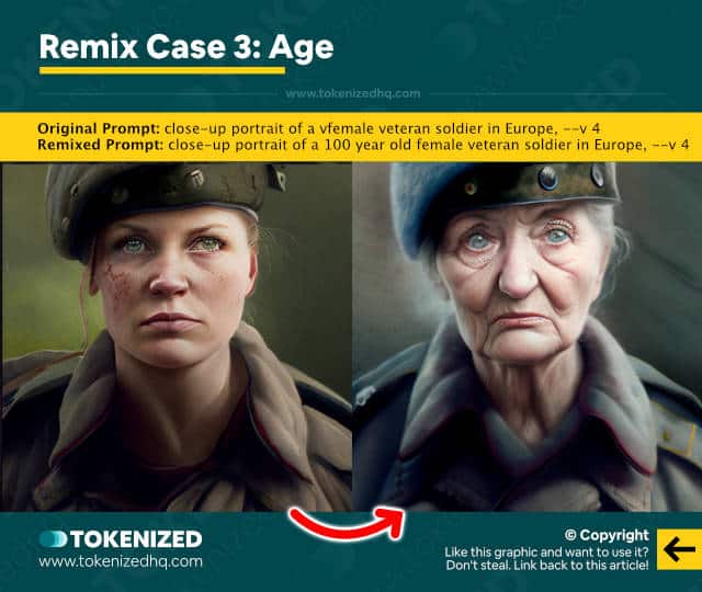 Examples of Midjourney Remix Mode – Example 3: Age