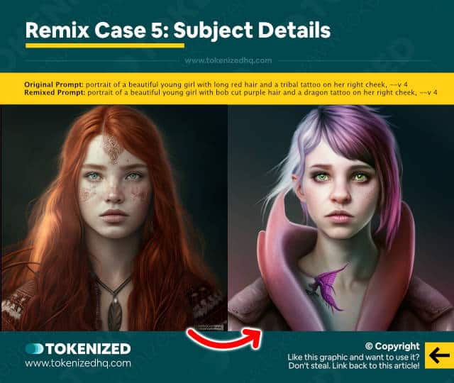 Examples of Midjourney Remix Mode – Example 5: Subject Details