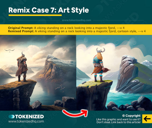 Examples of Midjourney Remix Mode – Example 7: Art Style