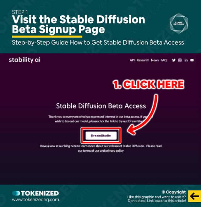 Step-by-step guide on how to get Stable Diffusion beta access – Step 1