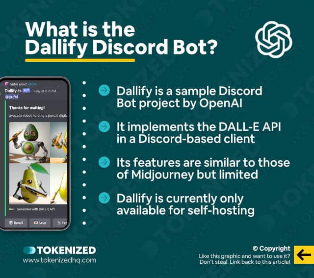 Infographic explaining what the Dallify Discord bot is.