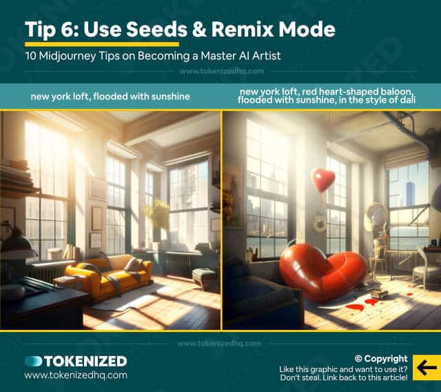 10 Midjourney Tips – #6 Use Seeds & Remix Mode