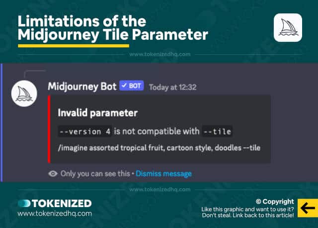 Infographic showing the limitations of the --tile parameter.