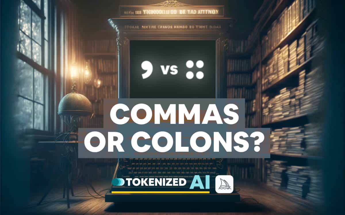 Artistic Feature image for the blog post "The Difference Between Commas and Colons in Midjourney"