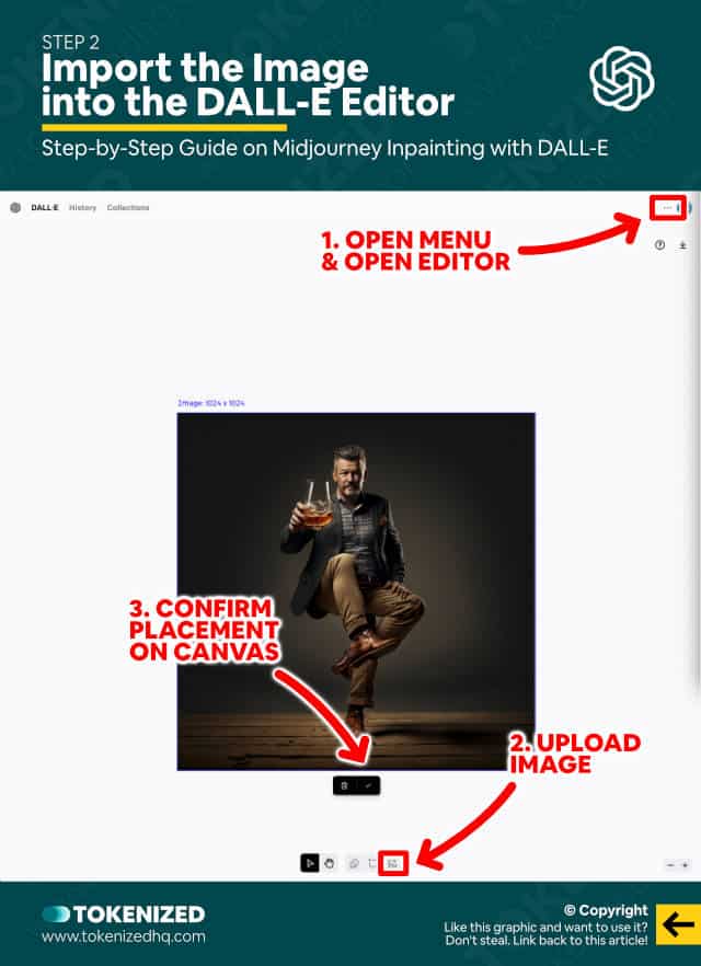 Step-by-step guide on how to inpaint Midjourney images in DALL-E – Step 2