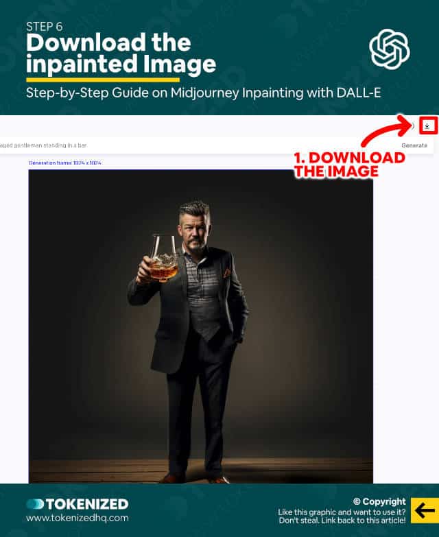 Step-by-step guide on how to inpaint Midjourney images in DALL-E – Step 6