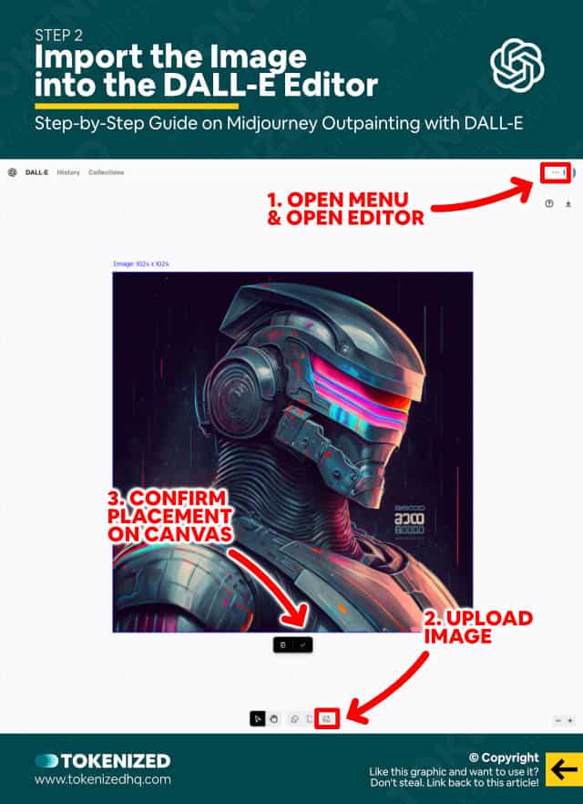 Step-by-step guide on how to outpaint Midjourney images in DALL-E – Step 2