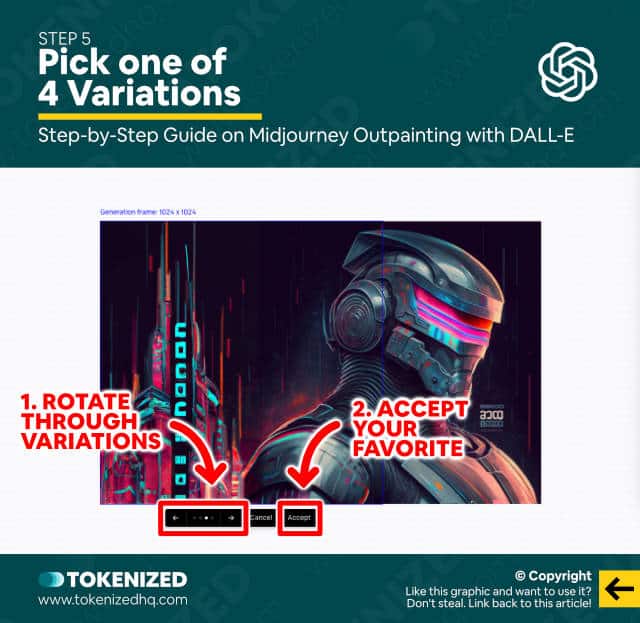 Step-by-step guide on how to outpaint Midjourney images in DALL-E – Step 5