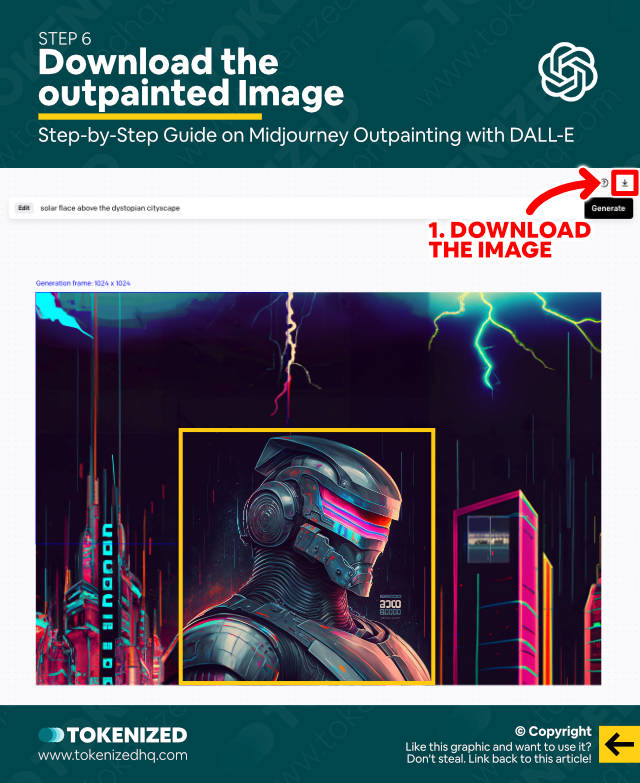 Step-by-step guide on how to outpaint Midjourney images in DALL-E – Step 6