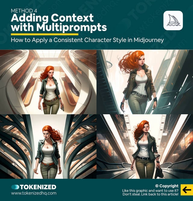 How to Apply a Consistent Character Style in Midjourney – Adding Context with Multiprompts