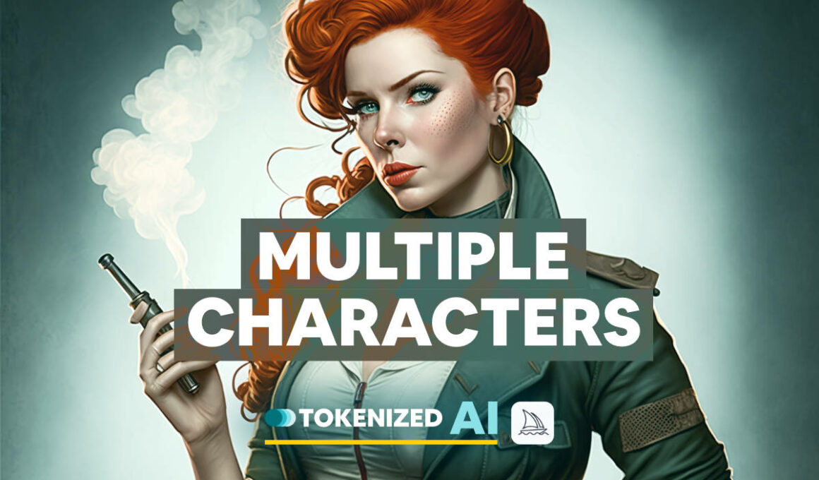 Artistic Feature image for the blog post "Place Multiple Characters in Midjourney"