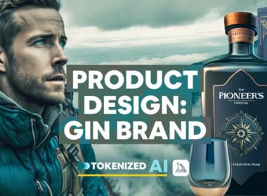 Artistic Feature image for the blog post "Midjourney Product Design: Creating a Gin Brand"