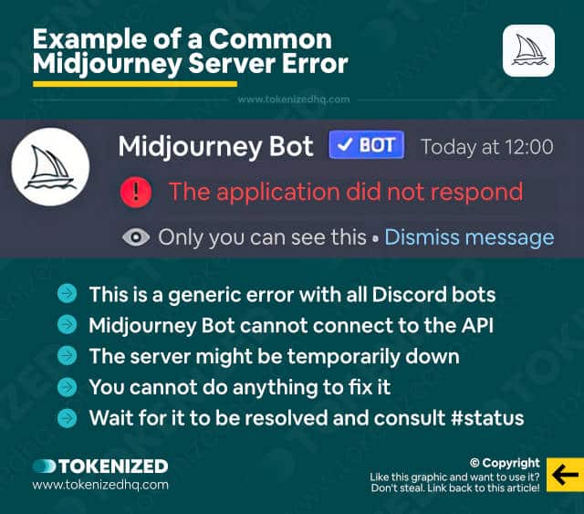 Infographic showing a common server error that often takes Midjourney offline.